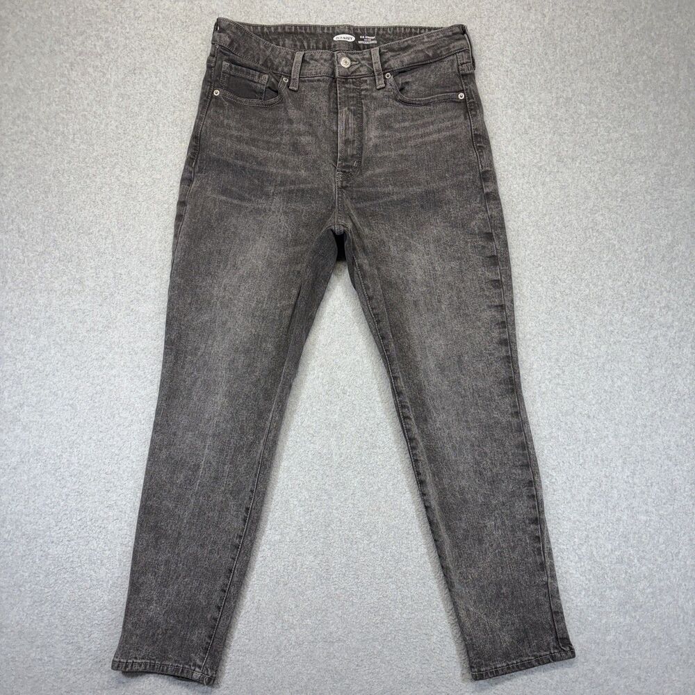 Old Navy O.G. Straight Button Fly Jeans Women’s 10 Gray Black High Rise Maeve